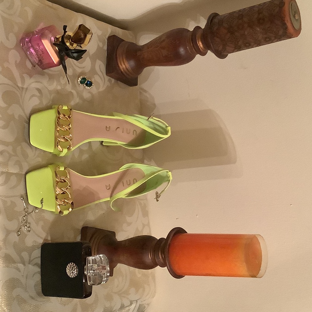 Unisa Neon Green Chain Detail Heels